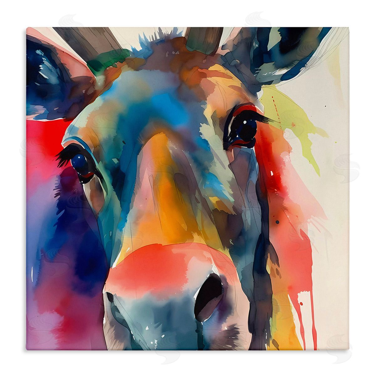 Modern Close Up Horse Canvas Wall Art, Home Decor by Walker Noble