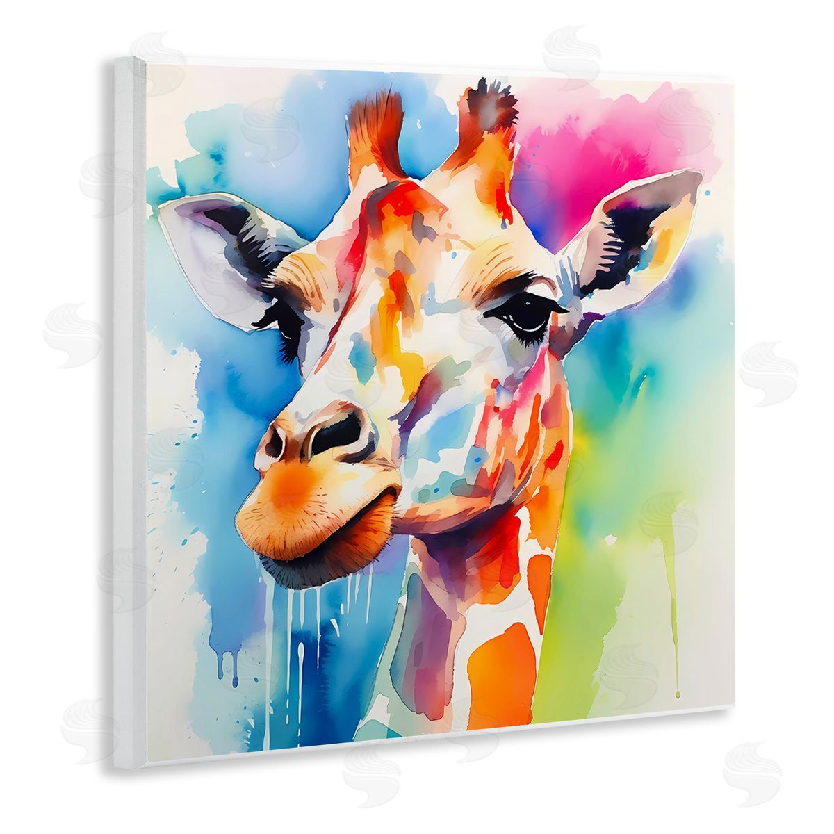 Modern Paint Giraffe Wood Plaque Wall Art, Home Decor by Walker Noble