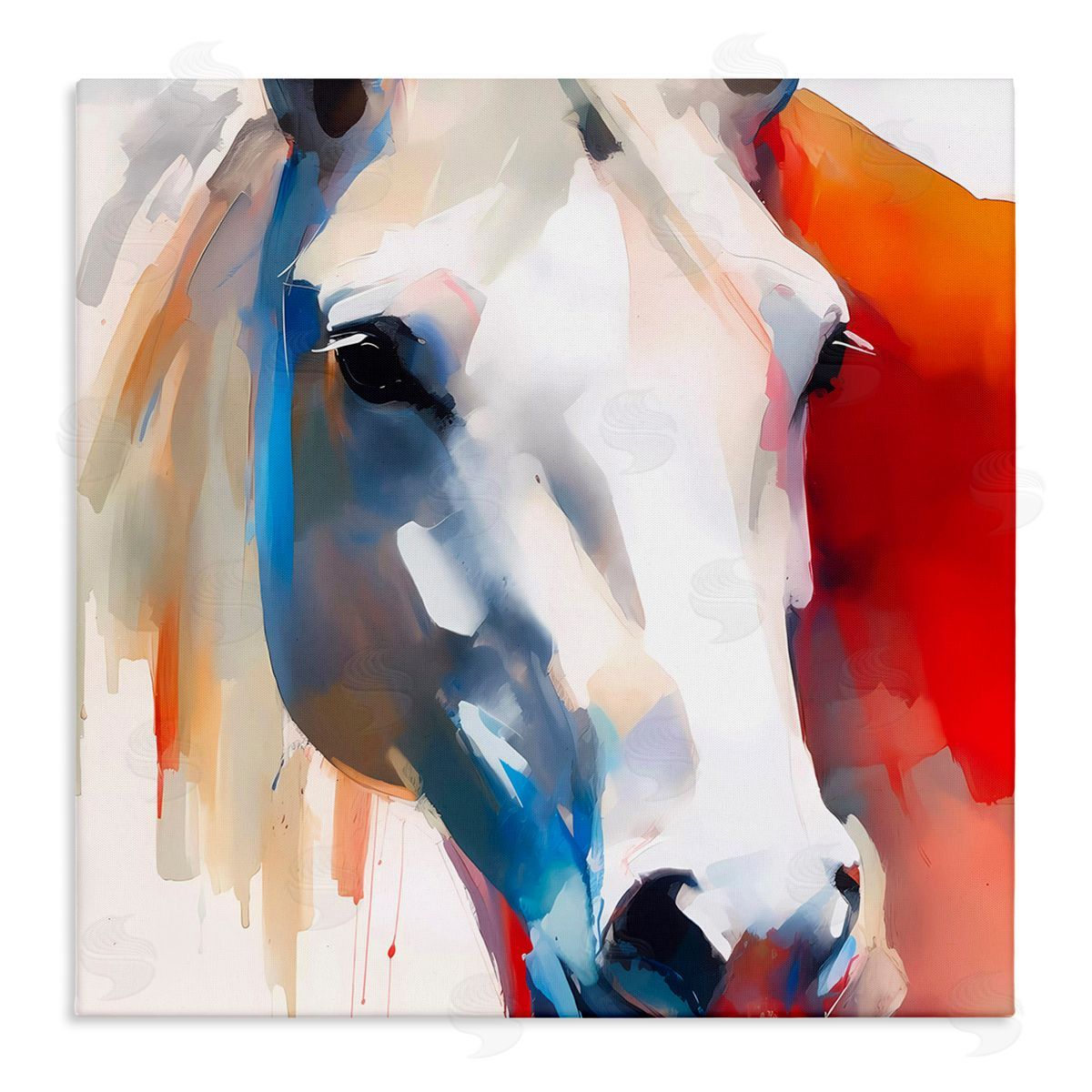 Horse Close Up Face Canvas Wall Art, Home Decor by Walker Noble