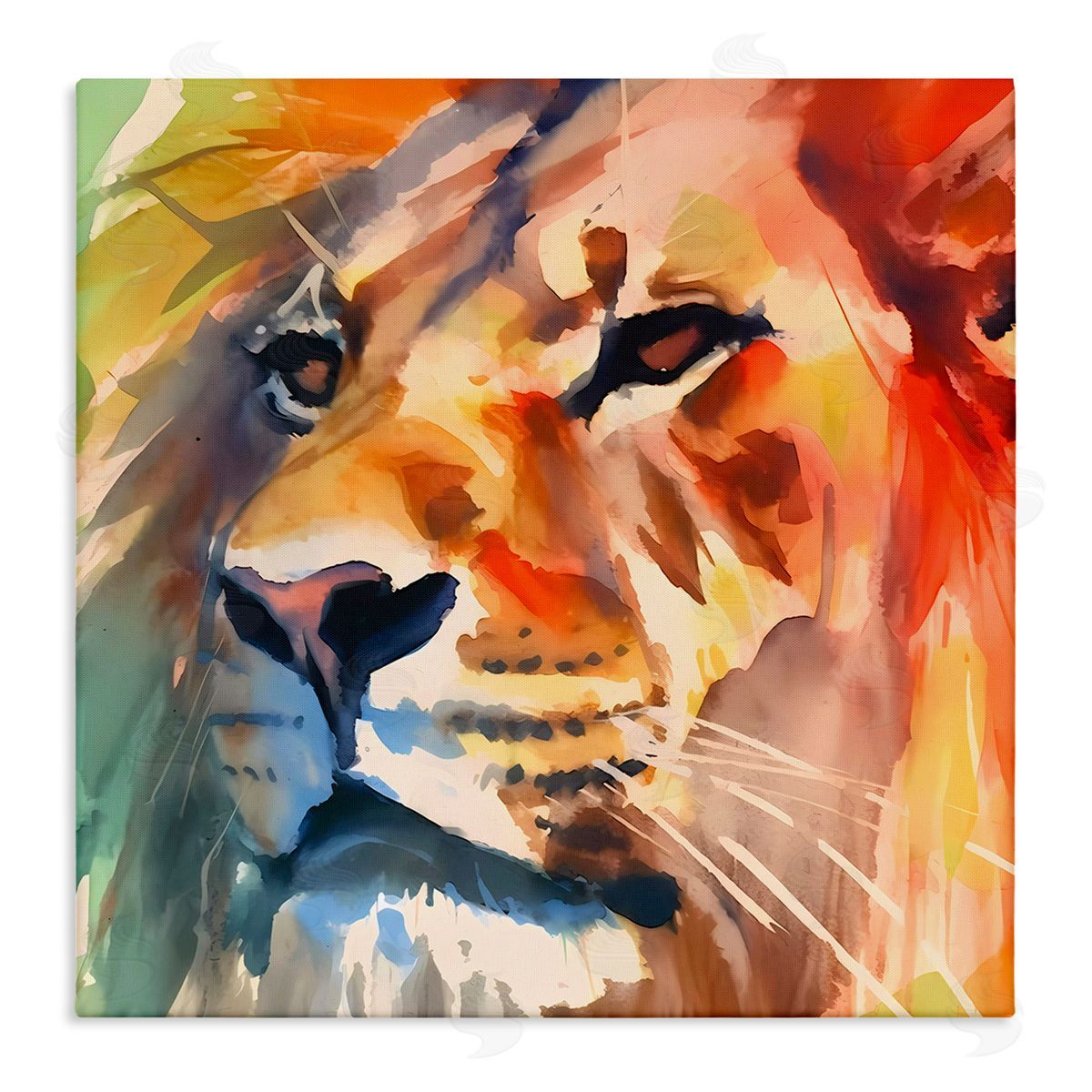 Strong Lion Gaze Canvas Wall Art, Home Decor by Walker Noble