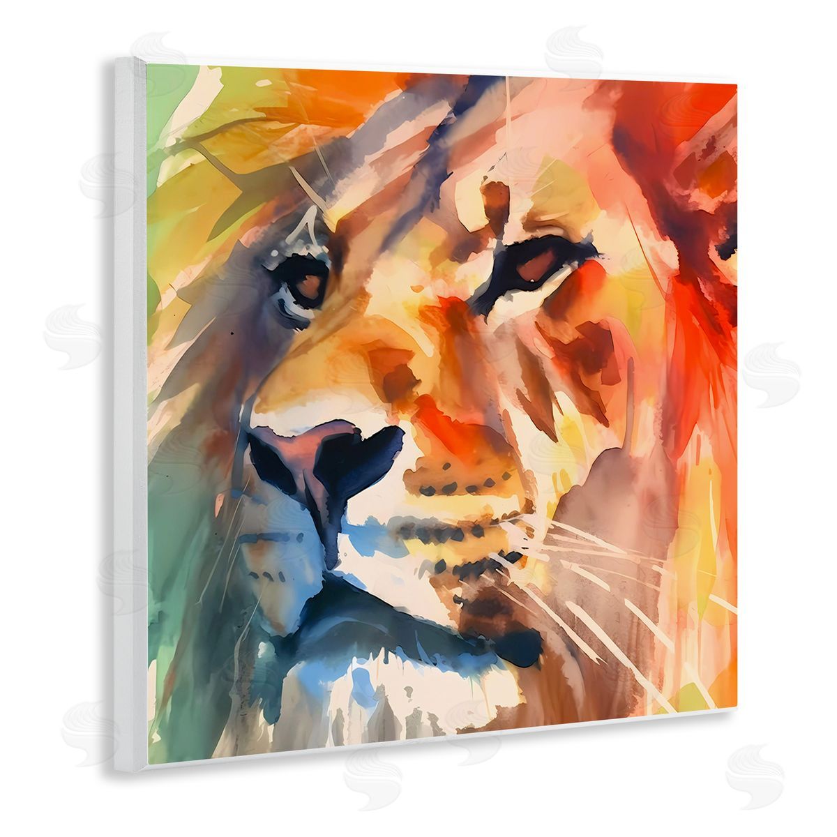 Strong Lion Gaze Wood Plaque Wall Art, Home Decor by Walker Noble