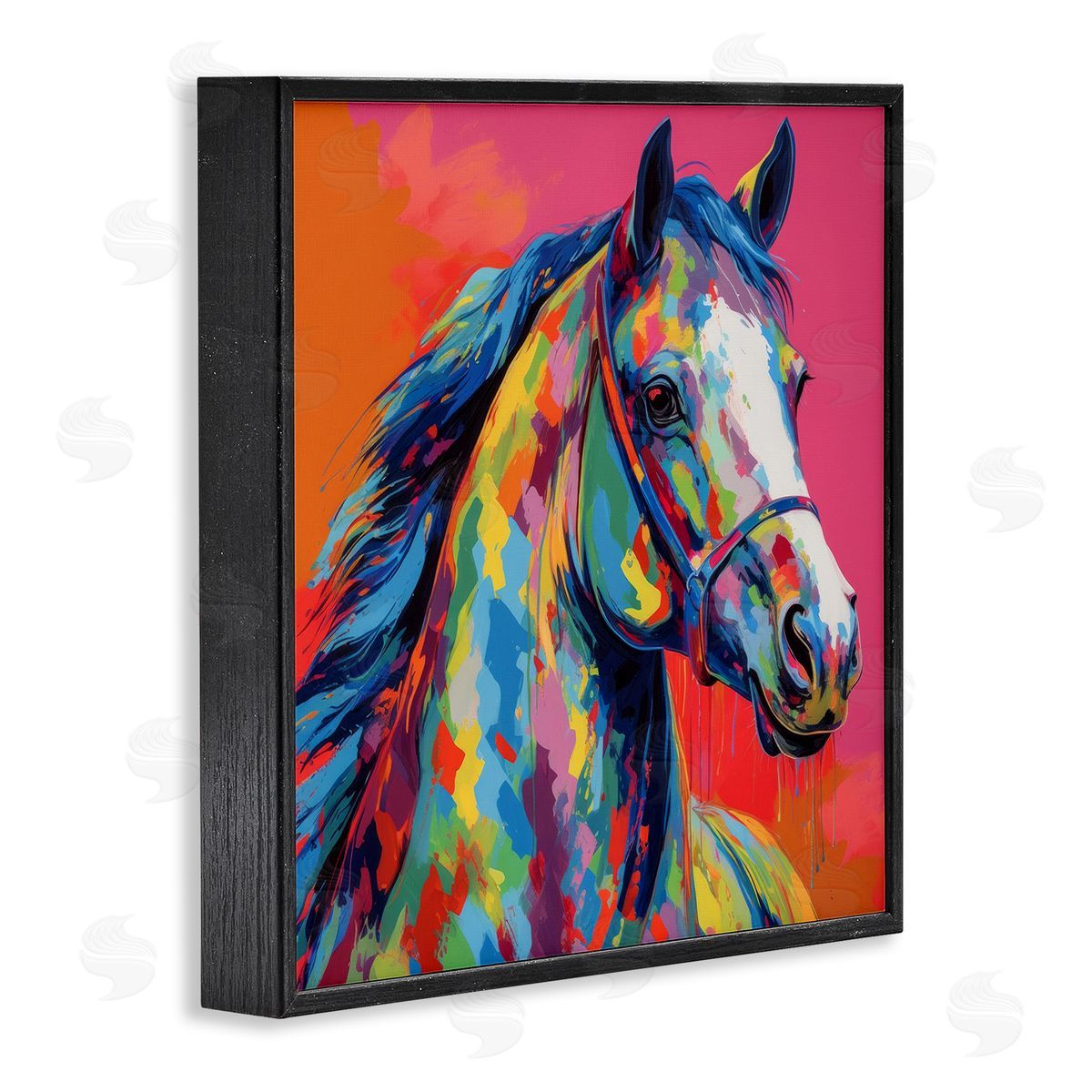 Abstract Hue Horse Black Frame Print Wall Art, Home Decor by Irena Orlov