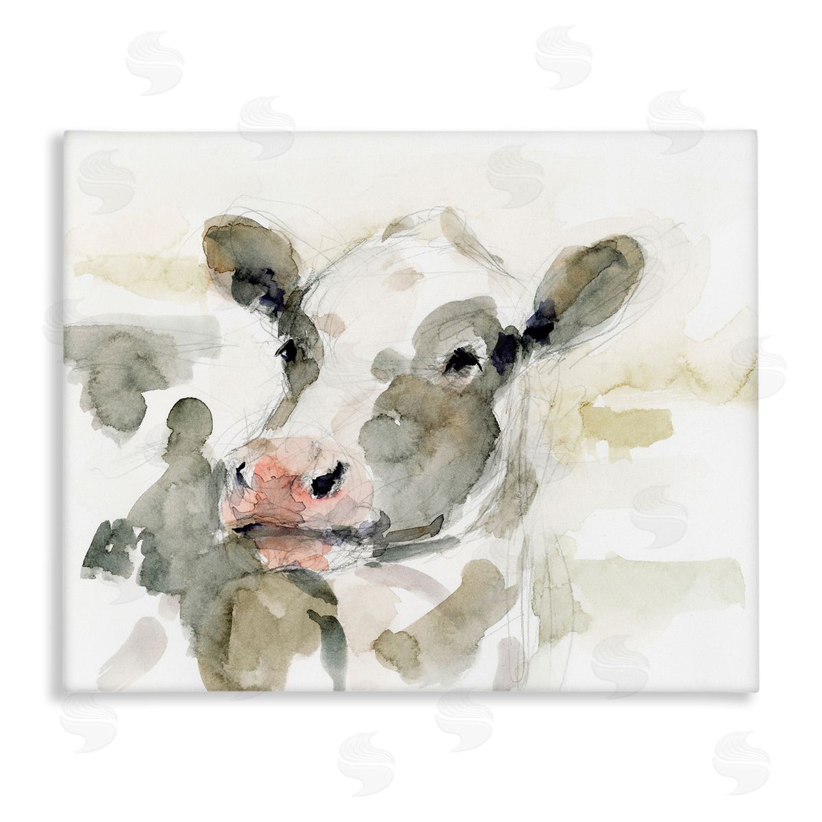 Soft Painterly Cow Canvas Wall Art, Home Decor by Victoria Barnes