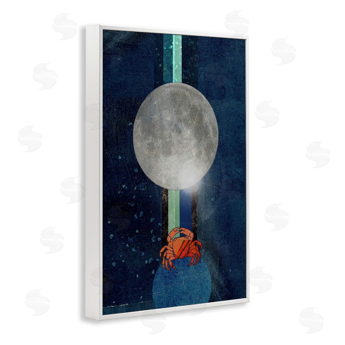 Surreal Crab Outer Space White Frame Print Wall Art, Home Decor by Lindsey Newman