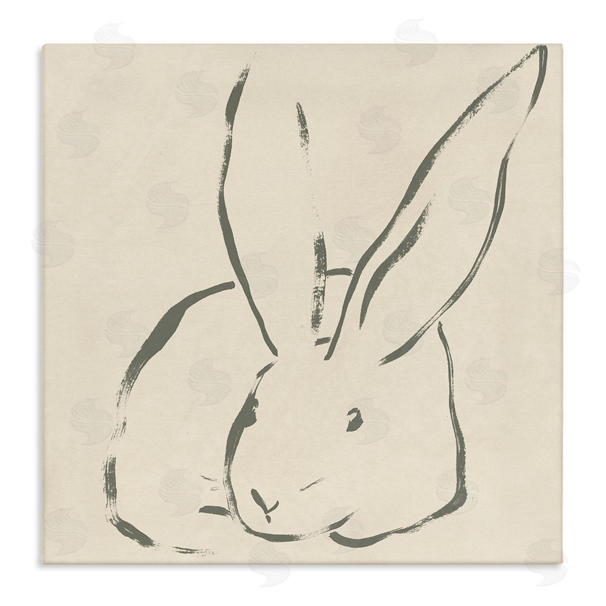 Minimal Bunny Outline Canvas Wall Art, Home Decor by June Erica Vess