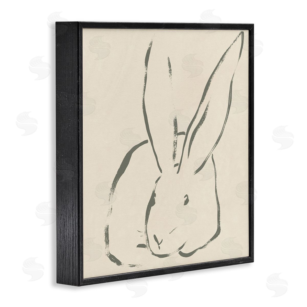 Minimal Bunny Outline Black Frame Print Wall Art, Home Decor by June Erica Vess