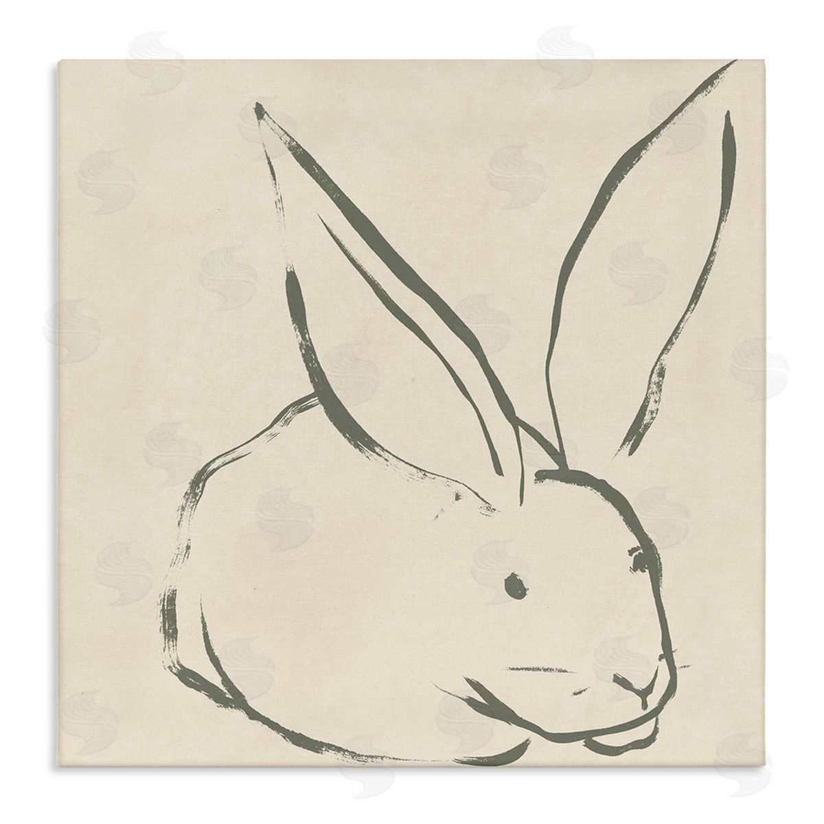 Simple Rabbit Outline Canvas Wall Art, Home Decor by June Erica Vess