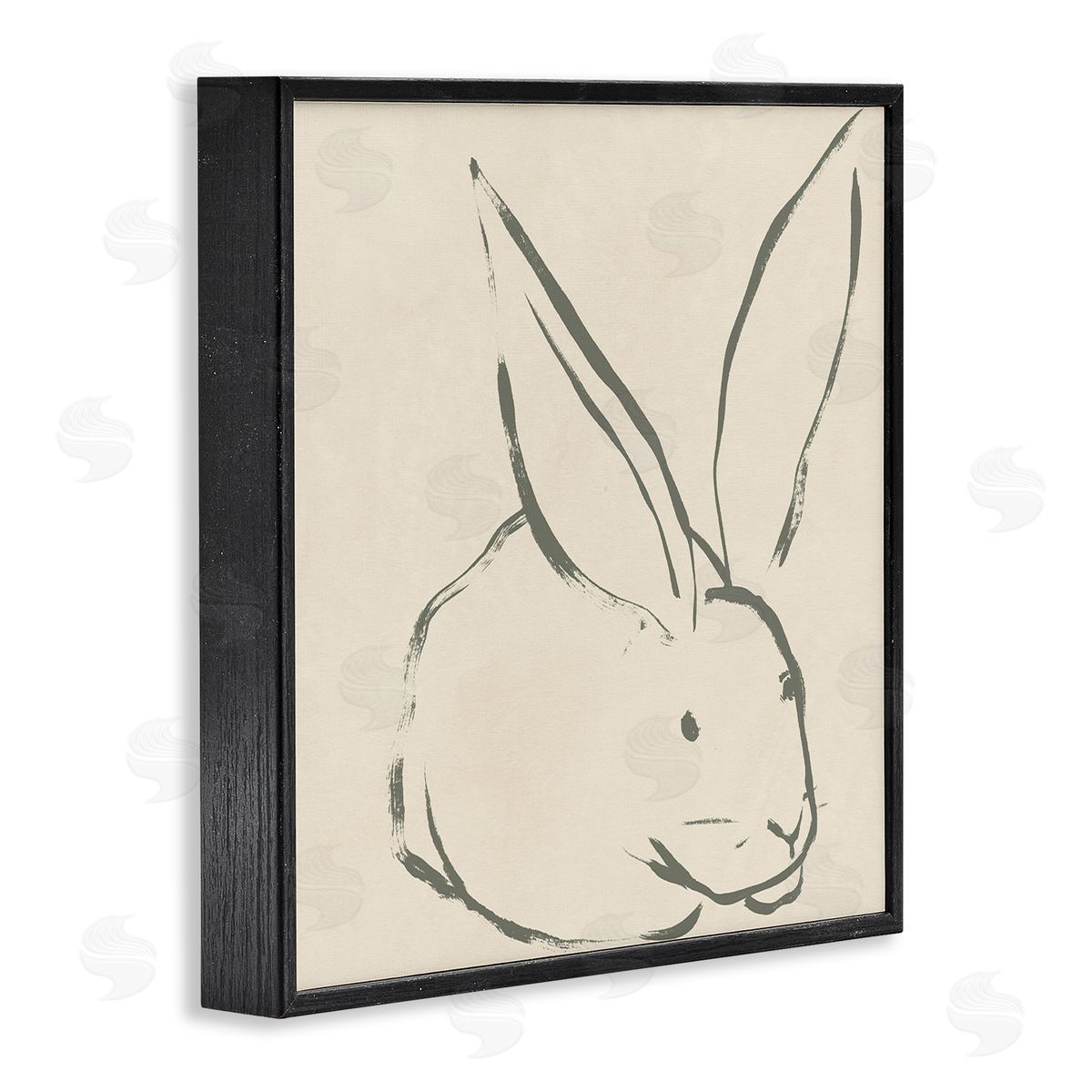 Simple Rabbit Outline Black Frame Print Wall Art, Home Decor by June Erica Vess