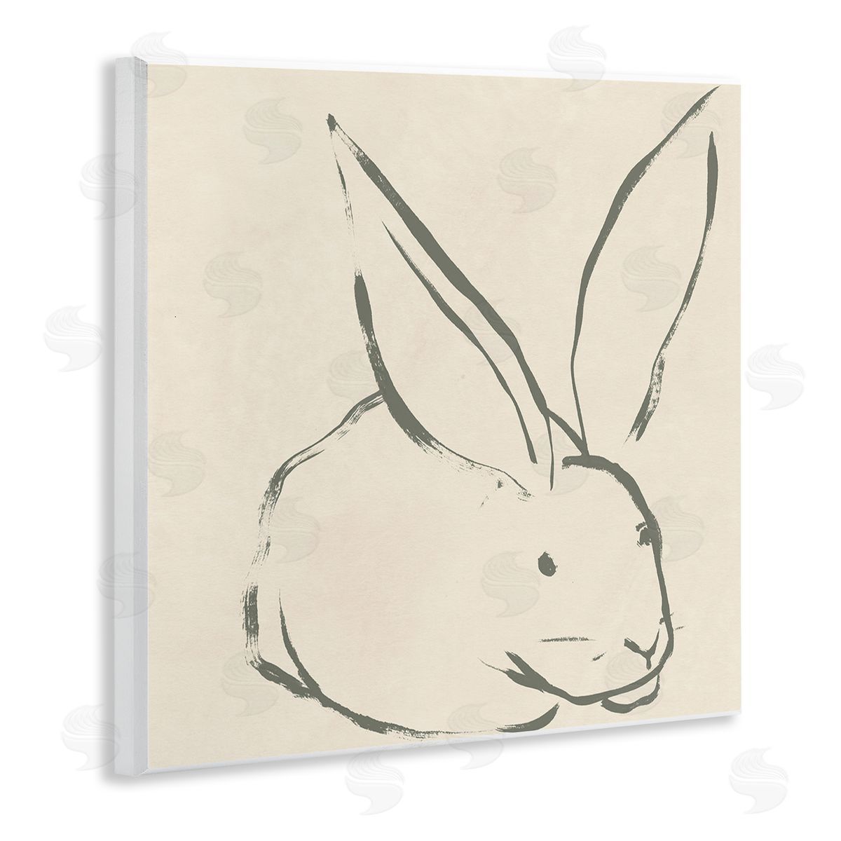 Simple Rabbit Outline Wood Plaque Wall Art, Home Decor by June Erica Vess