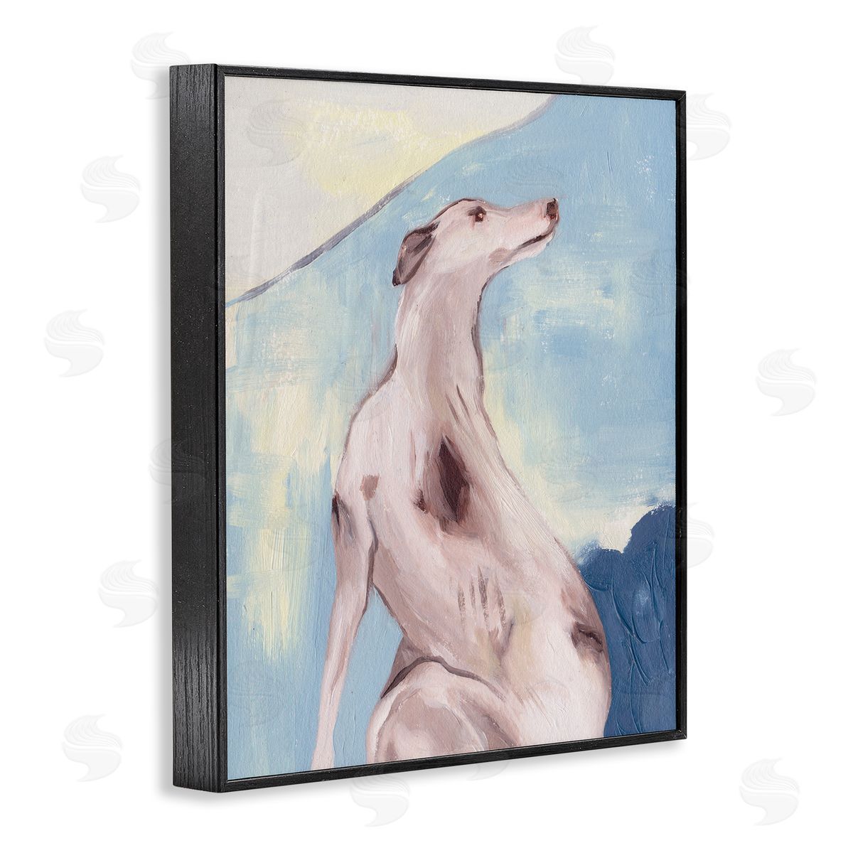 Greyhound Abstract Painting Black Frame Print Wall Art, Home Decor by Melissa Wang