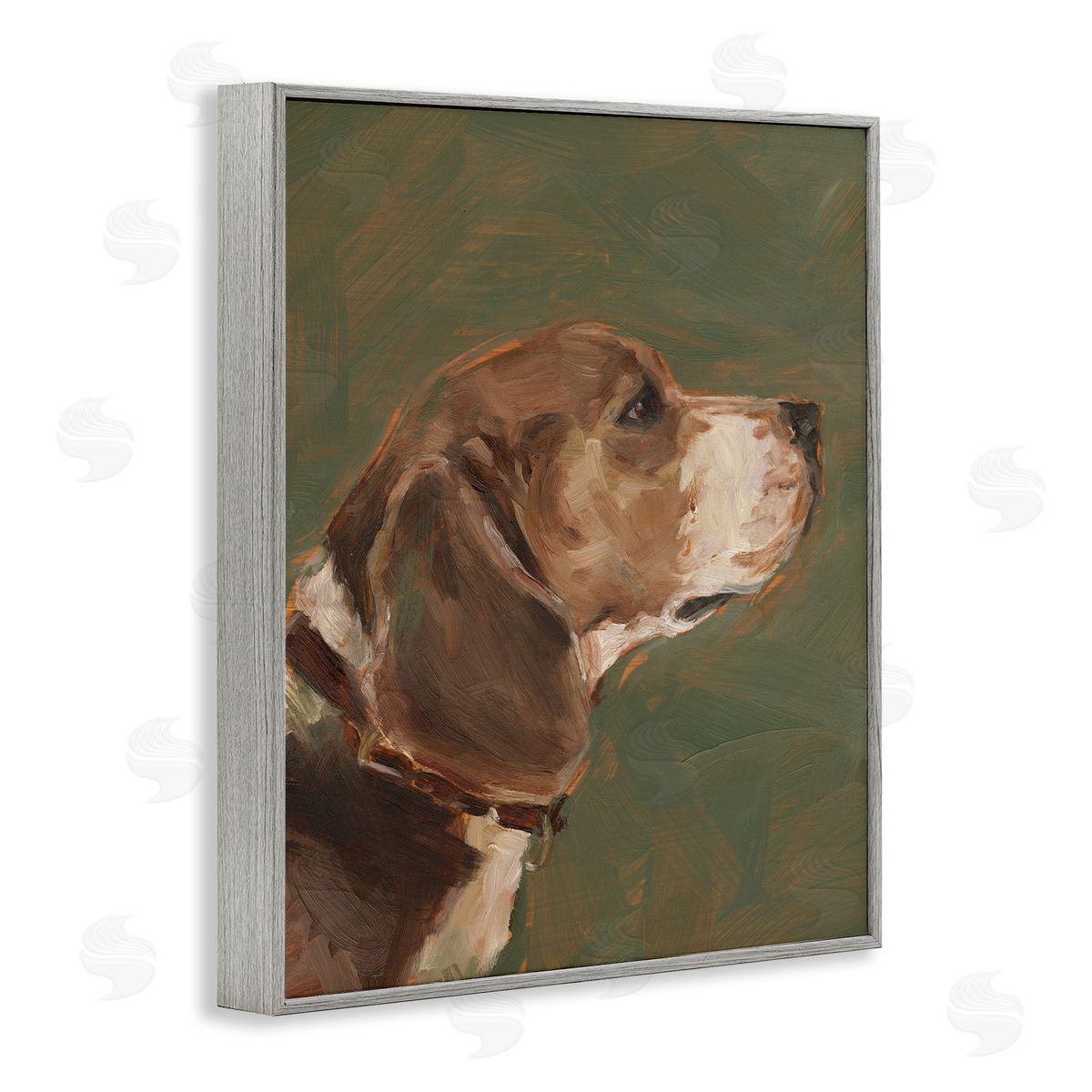 Traditional Beagle Portrait Grey Frame Print Wall Art, Home Decor by Ethan Harper