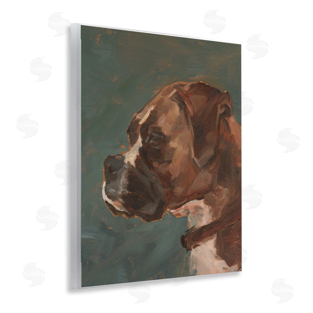 Bulldog Gazing Portrait Wood Plaque Wall Art, Home Decor by Ethan Harper