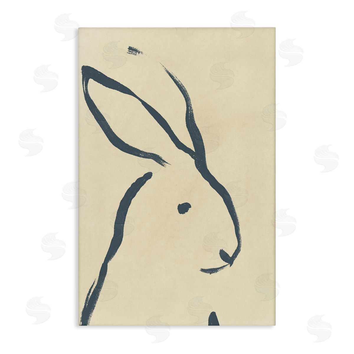 Minimal Rabbit Doodle Canvas Wall Art, Home Decor by June Erica Vess