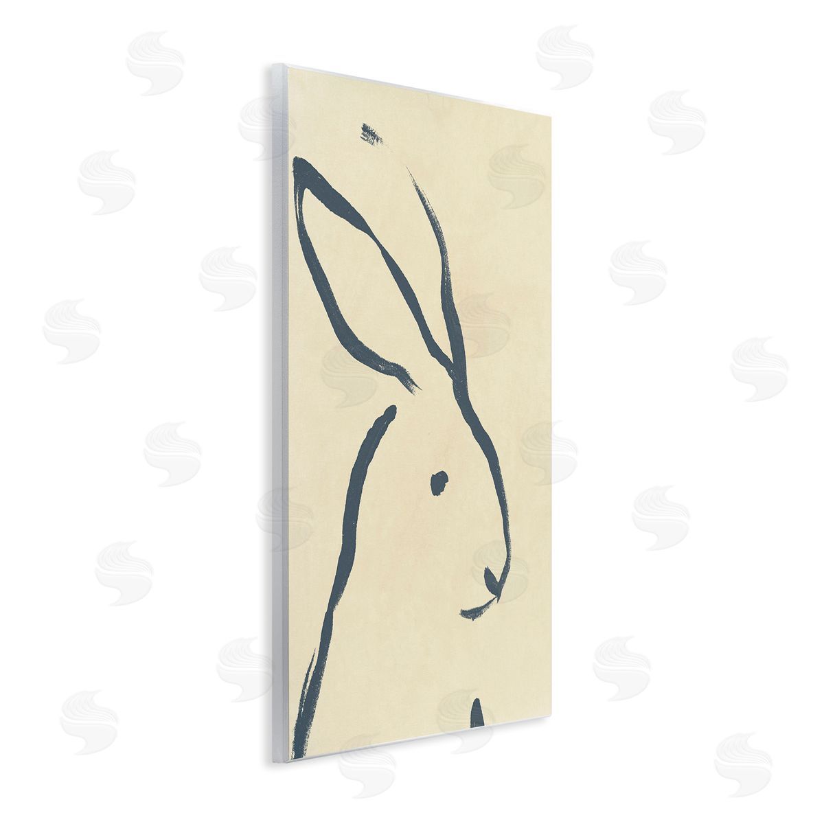 Minimal Rabbit Doodle Wood Plaque Wall Art, Home Decor by June Erica Vess