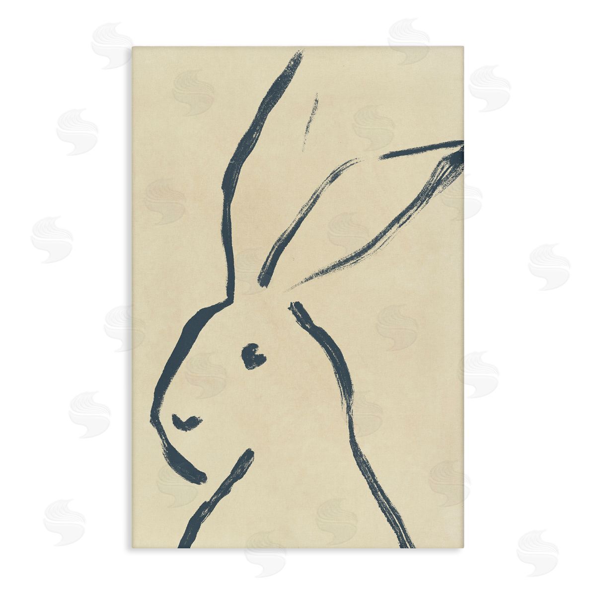 Minimal Brushed Rabbit Canvas Wall Art, Home Decor by June Erica Vess