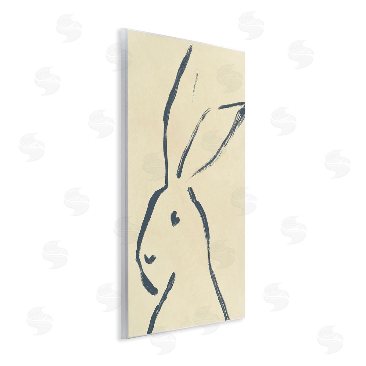 Minimal Brushed Rabbit Wood Plaque Wall Art, Home Decor by June Erica Vess