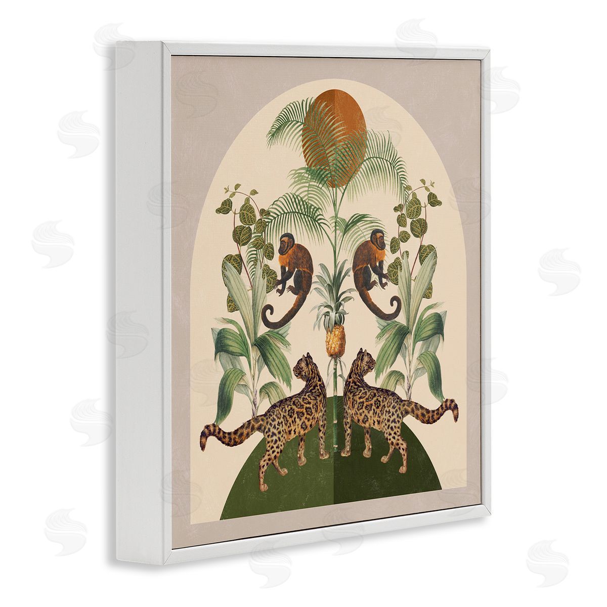 Boho Jungle Animals White Frame Print Wall Art, Home Decor by Victoria Barnes