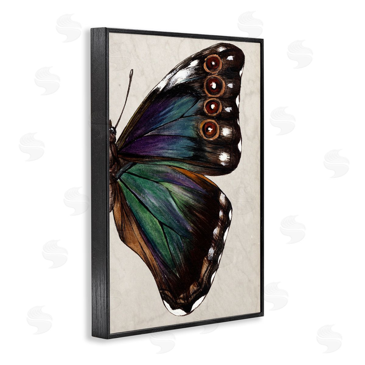 Classic Butterfly Wing Black Frame Print Wall Art, Home Decor by Melissa Wang