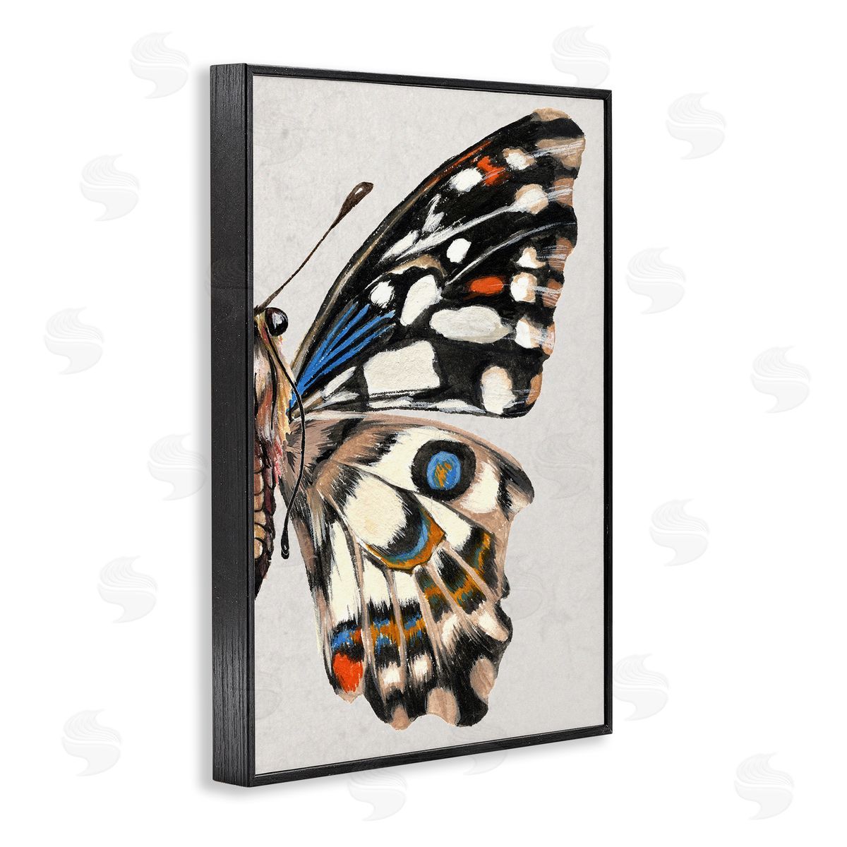 Butterfly Wing with Spots Black Frame Print Wall Art, Home Decor by Melissa Wang