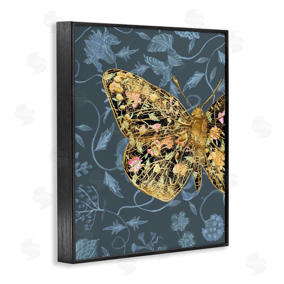 Glam Traditional Butterfly Black Frame Print Wall Art, Home Decor by Melissa Wang