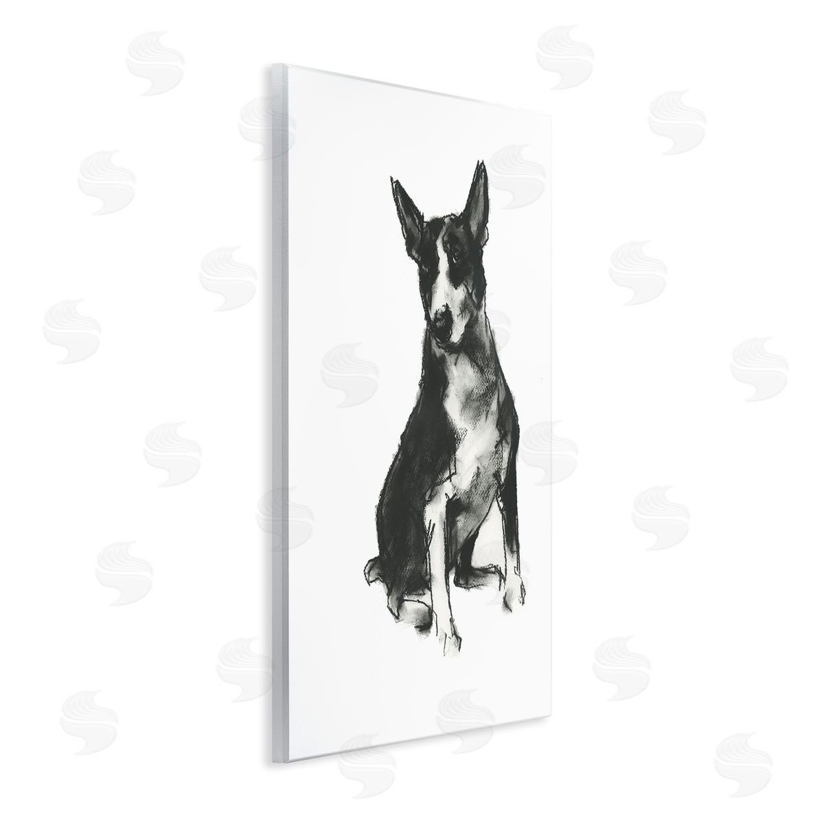 Charcoal Dog Drawing Wood Plaque Wall Art, Home Decor by Cartissi