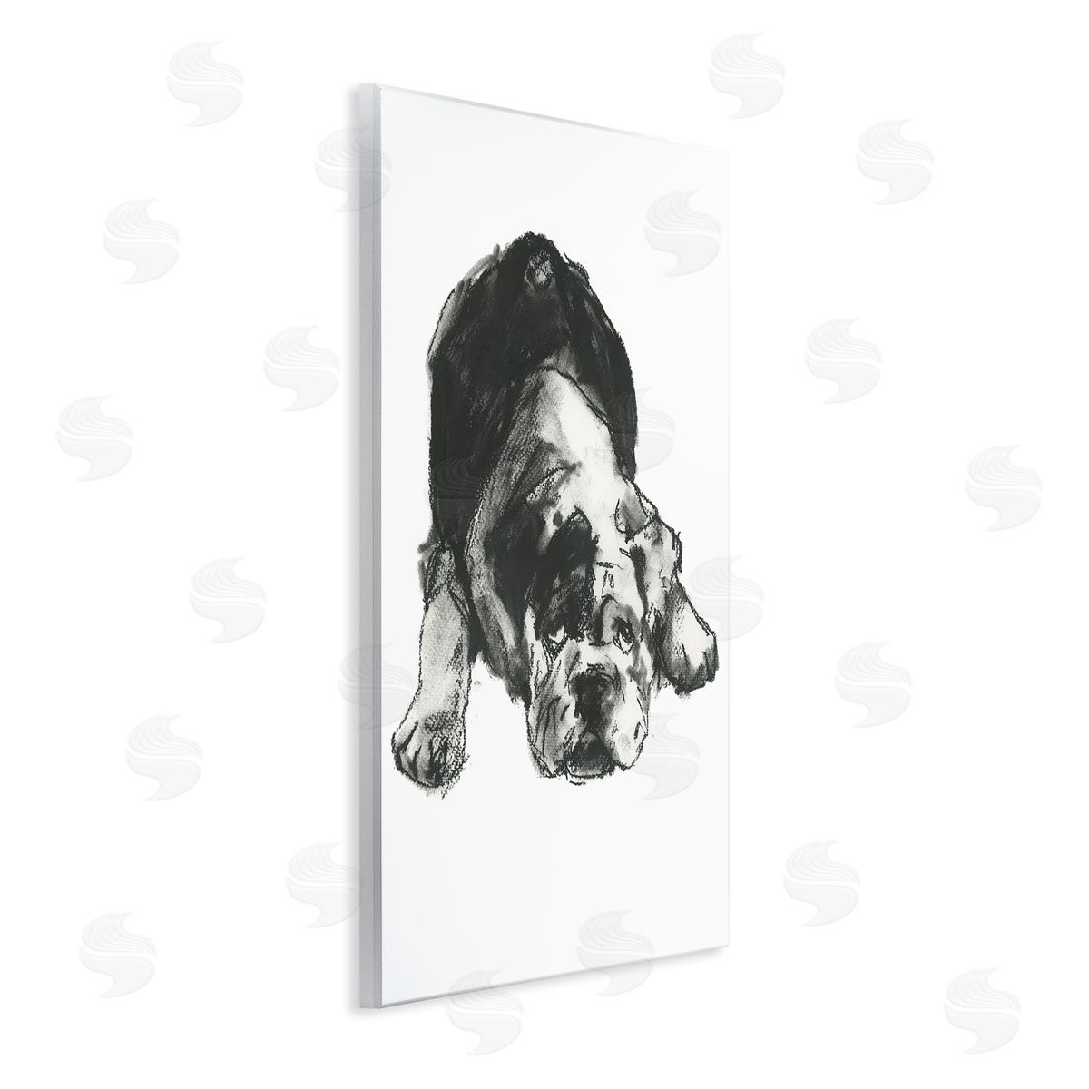 Bulldog Drawing Portrait Wood Plaque Wall Art, Home Decor by Cartissi