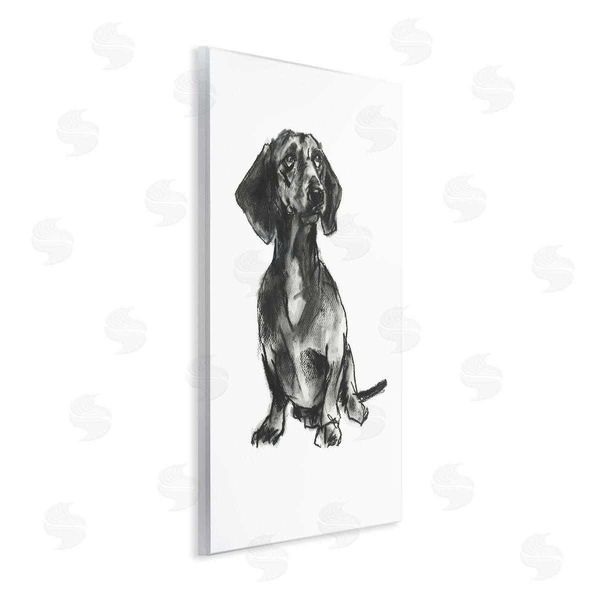 Dachshund Sitting Drawing Wood Plaque Wall Art, Home Decor by Cartissi