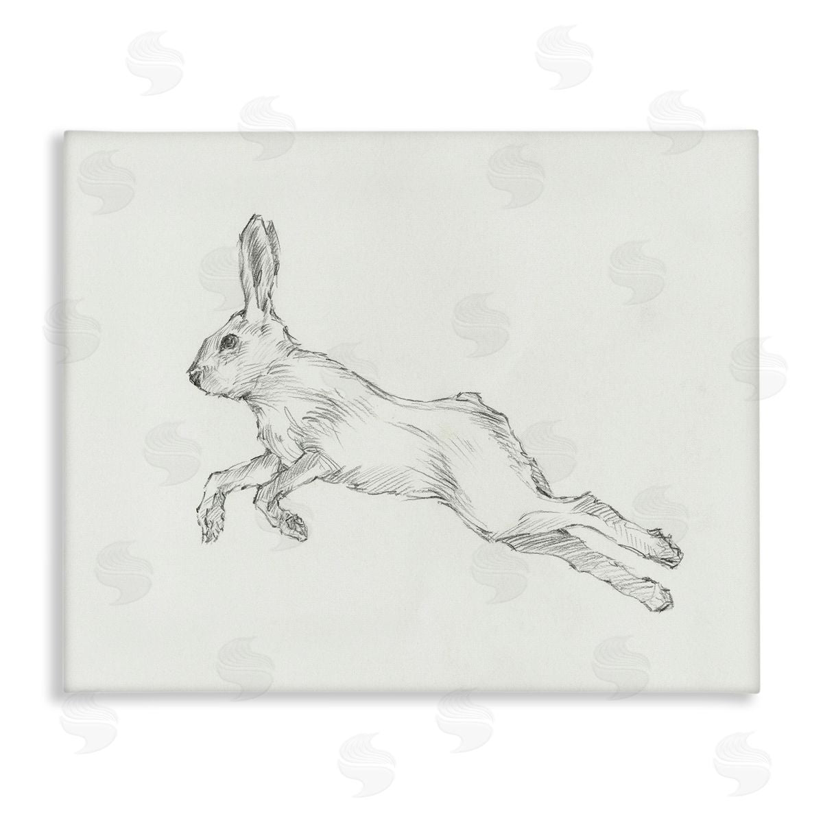 Rabbit Hopping Sketch Canvas Wall Art, Home Decor by Ethan Harper