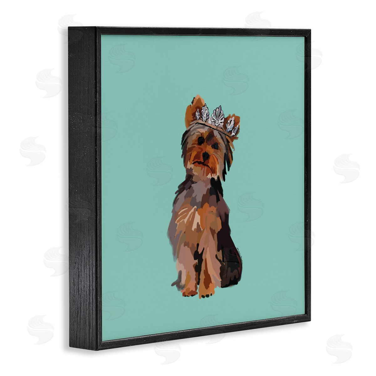 Amelia Noyes Terrier with Crown Black Framed Giclee Wall Art Print