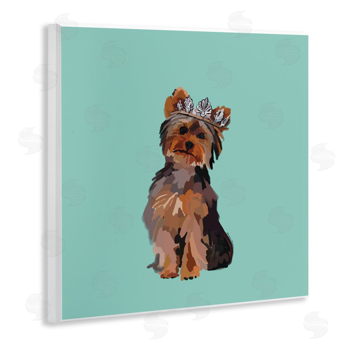 Amelia Noyes Terrier with Crown Wooden Wall Plaque Art Print