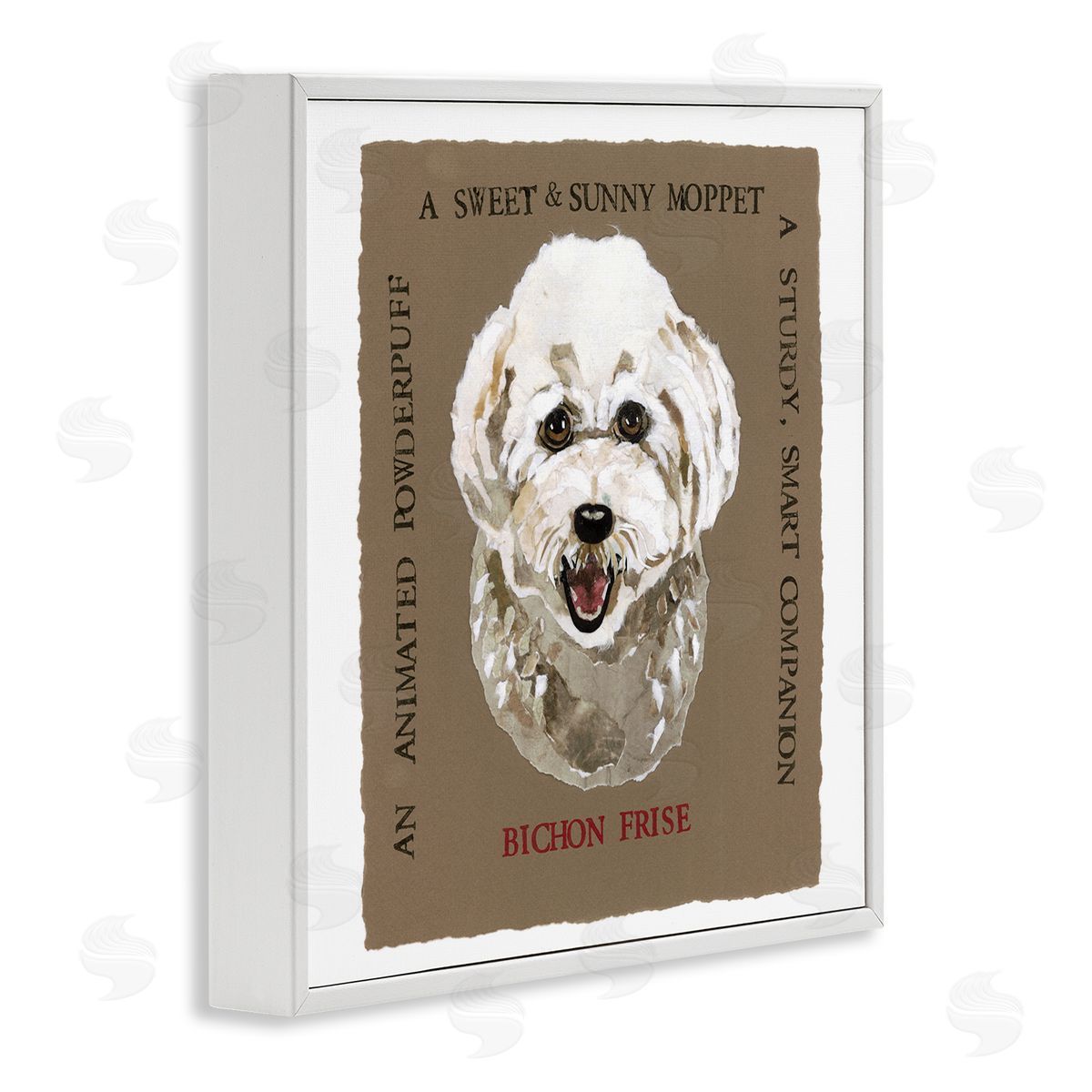 Nancy Overton Fun Bichon Frise Phrases White Framed Giclee Wall Art Print