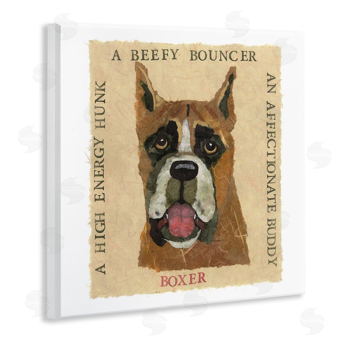 Nancy Overton Fun Boxer Pet Phrases Wooden Wall Plaque Art Print