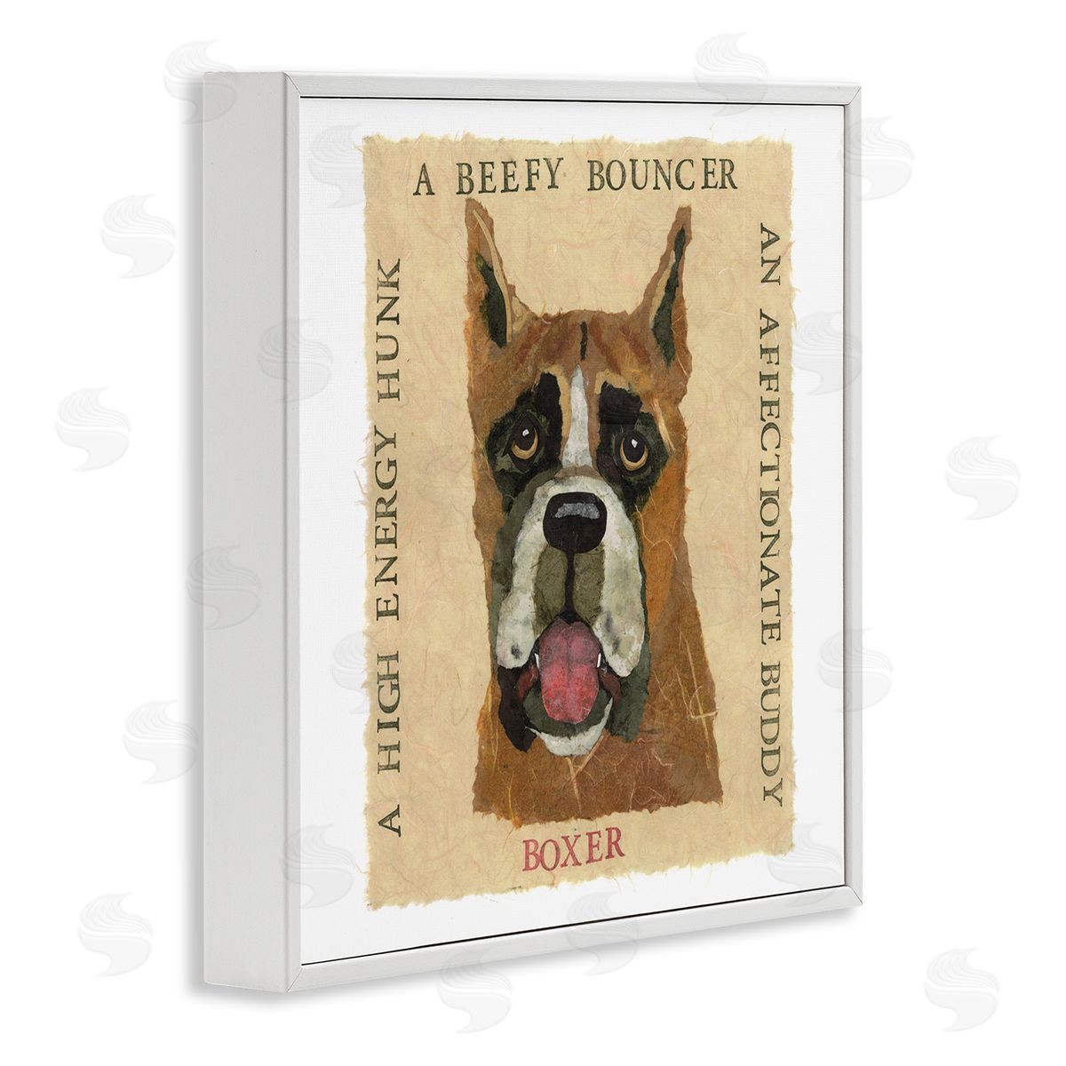 Nancy Overton Fun Boxer Pet Phrases White Framed Giclee Wall Art Print