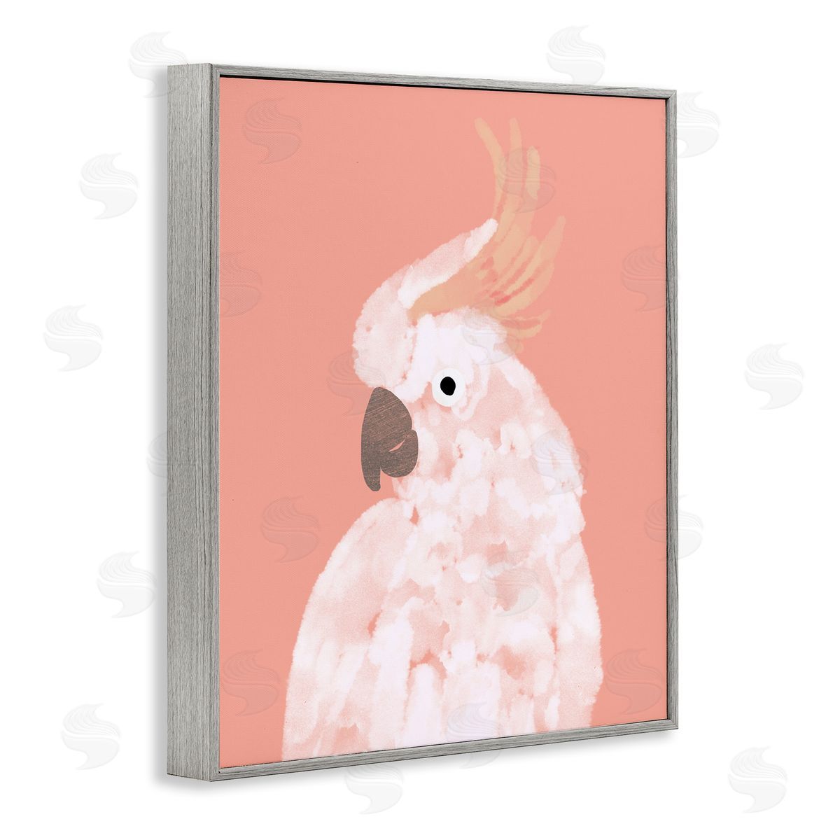 Cockatiel on Pink Grey Frame Print Wall Art, Home Decor by Chen Alyesh