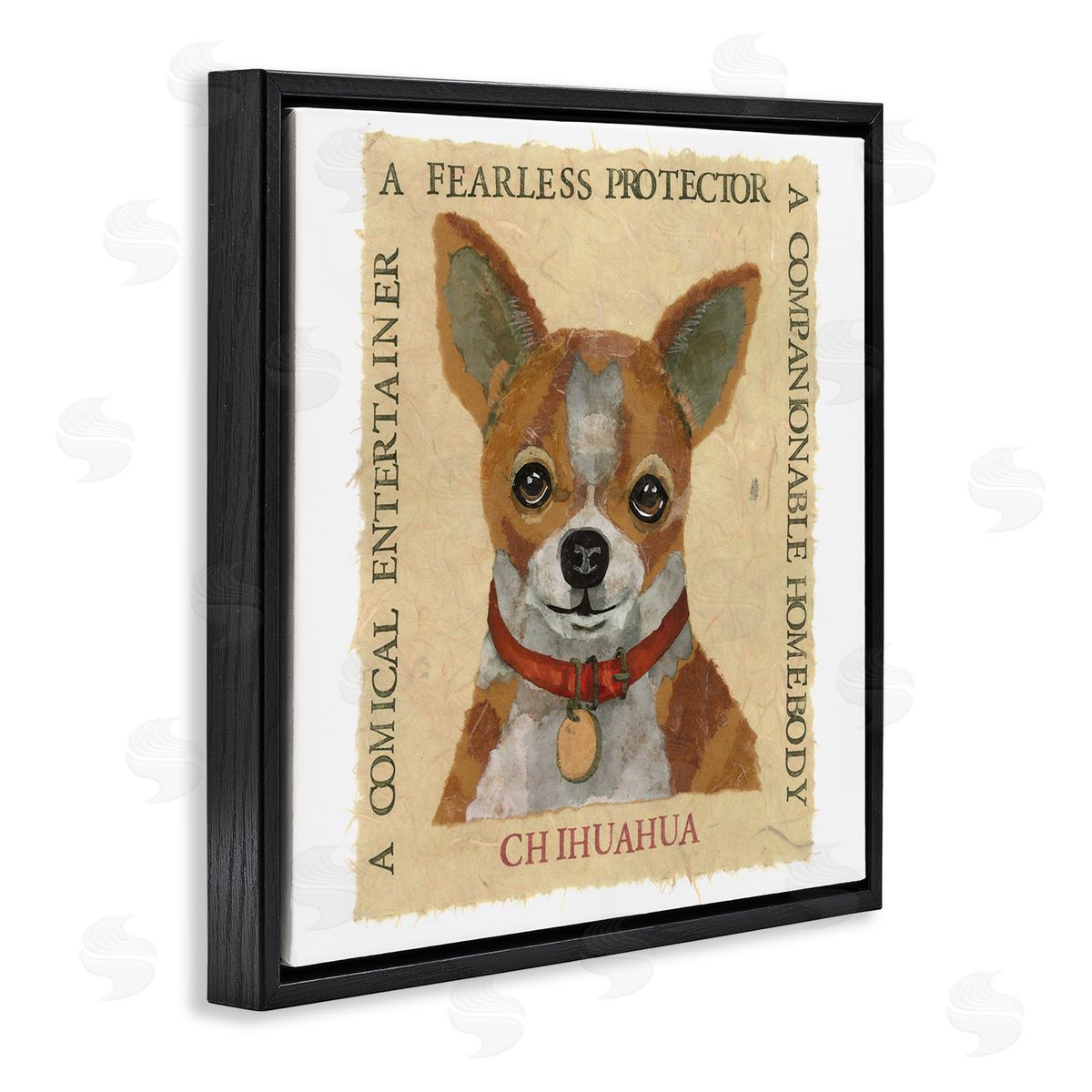 Nancy Overton Fun Chihuahua Pet Phrases Black Floating Frame Canvas Wall Art Print