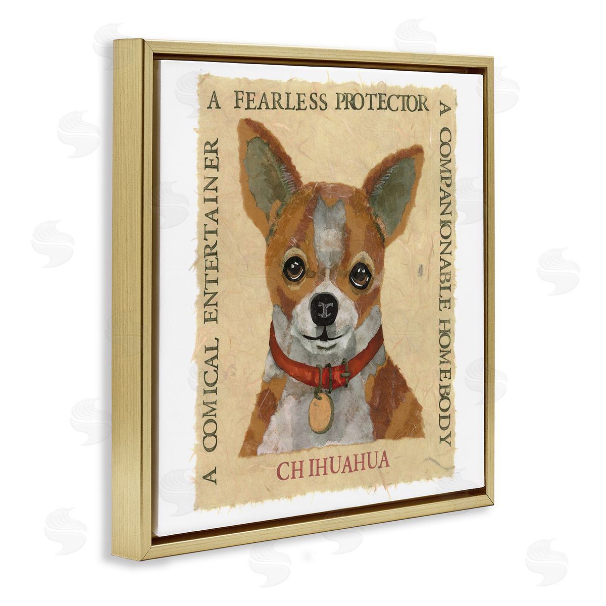 Nancy Overton Fun Chihuahua Pet Phrases Gold Floating Frame Canvas Wall Art Print