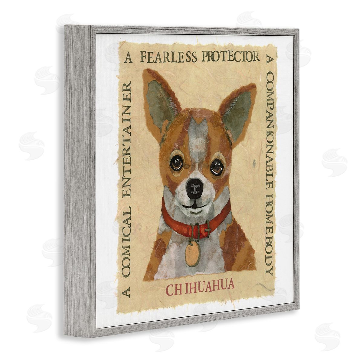 Nancy Overton Fun Chihuahua Pet Phrases Gray Framed Giclee Wall Art Print