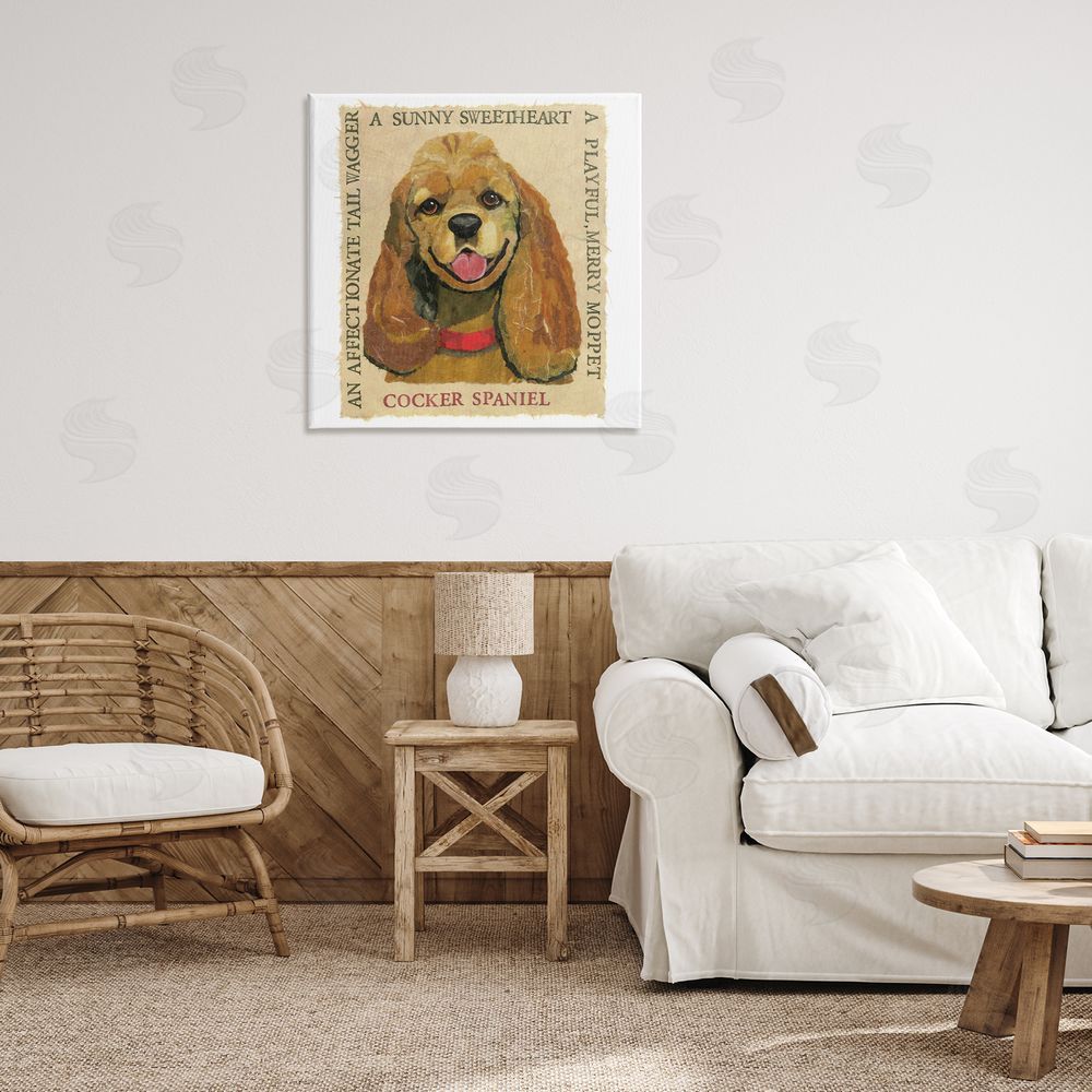 Nancy Overton Fun Cocker Spaniel Phrases Canvas Wall Art Print in Room