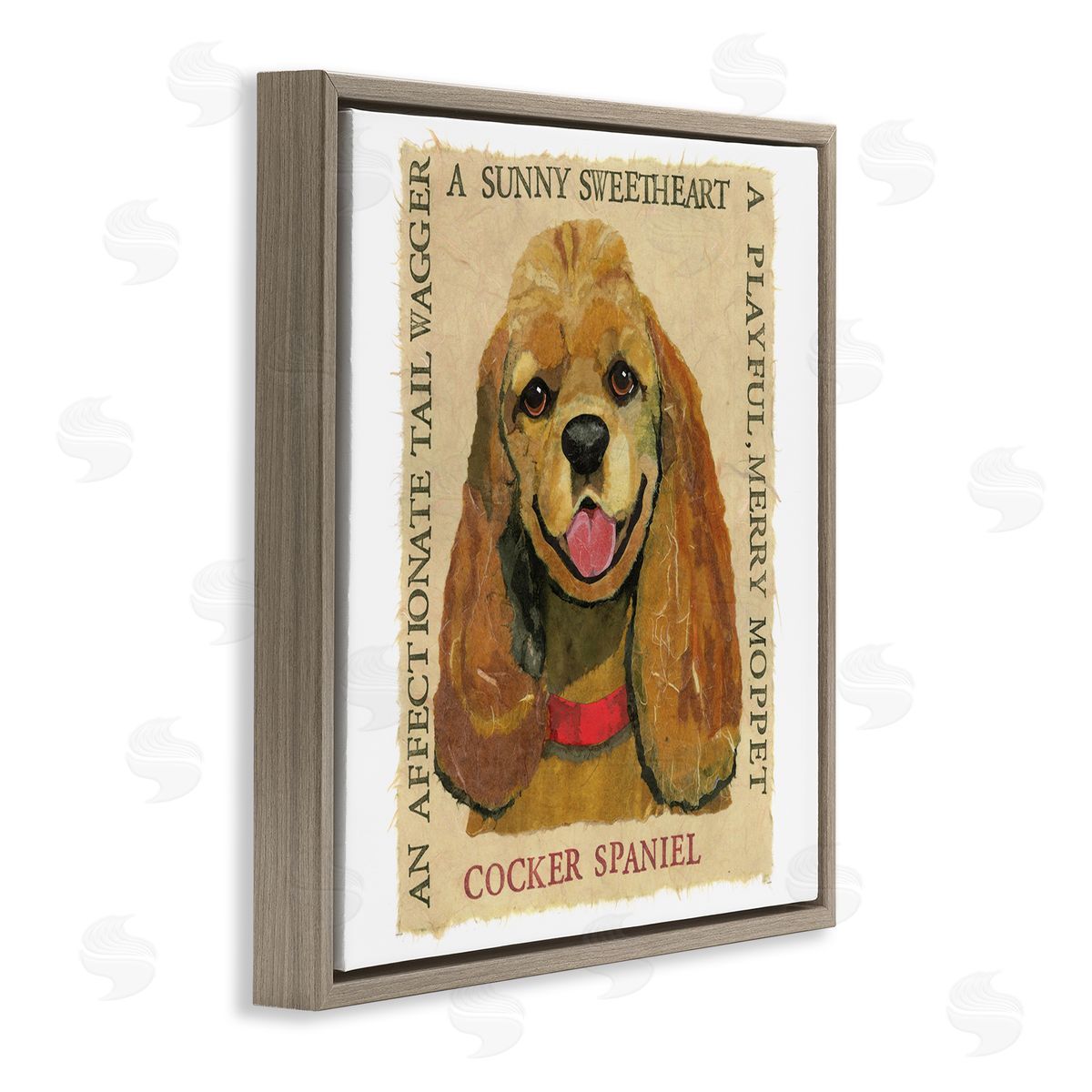 Nancy Overton Fun Cocker Spaniel Phrases Brown Floating Frame Canvas Wall Art Print
