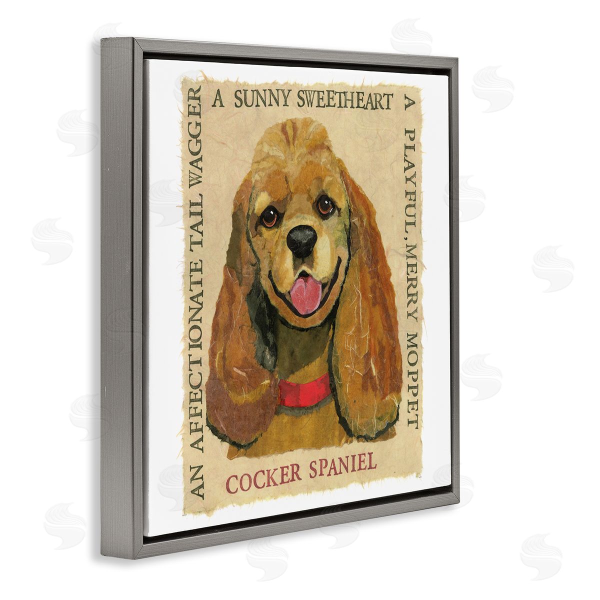 Nancy Overton Fun Cocker Spaniel Phrases Gray Floating Frame Canvas Wall Art Print