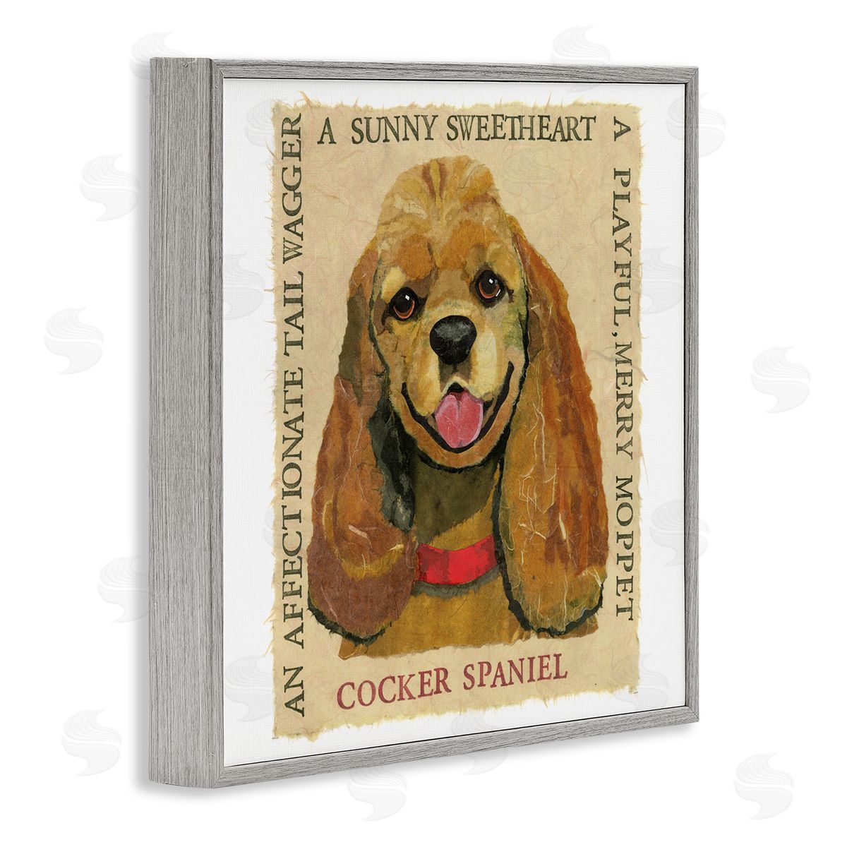 Nancy Overton Fun Cocker Spaniel Phrases Gray Framed Giclee Wall Art Print