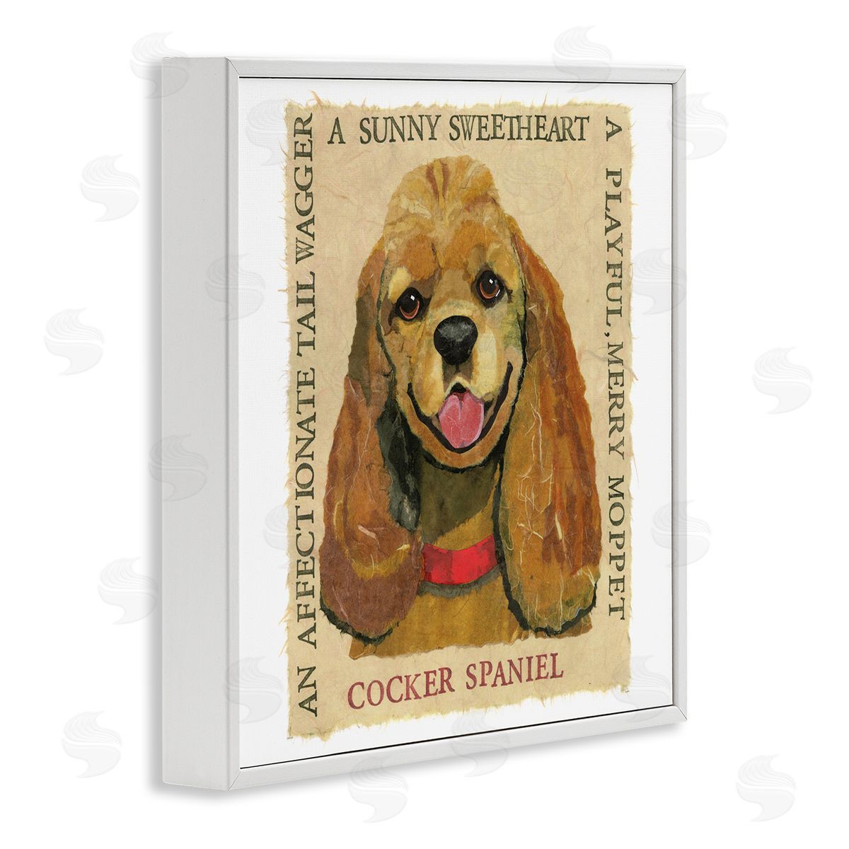 Nancy Overton Fun Cocker Spaniel Phrases White Framed Giclee Wall Art Print