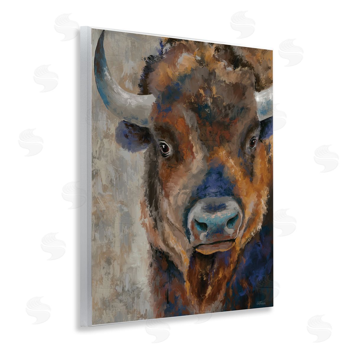 Bison Rustic Portrait Wood Plaque Wall Art, Home Decor by Cat Thurman Designs
