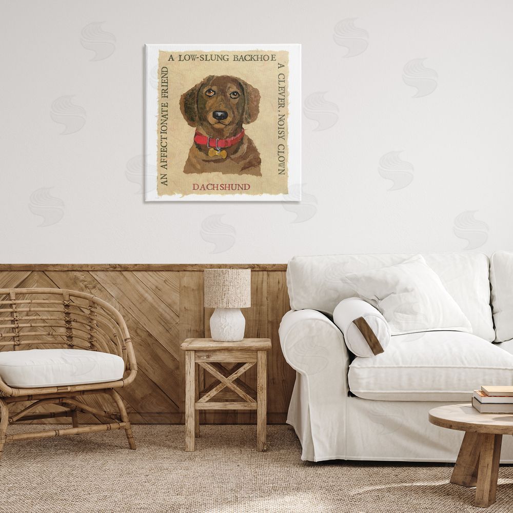 Nancy Overton Fun Dachshund Pet Phrases Canvas Wall Art Print in Room
