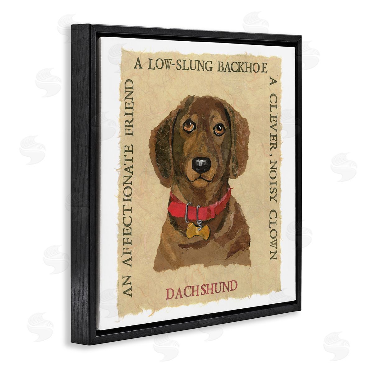 Nancy Overton Fun Dachshund Pet Phrases Black Floating Frame Canvas Wall Art Print