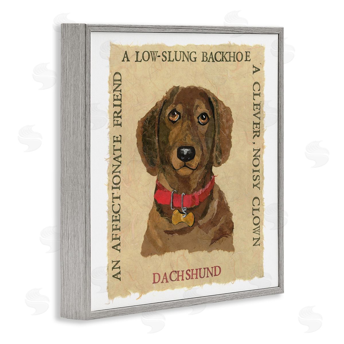 Nancy Overton Fun Dachshund Pet Phrases Gray Framed Giclee Wall Art Print