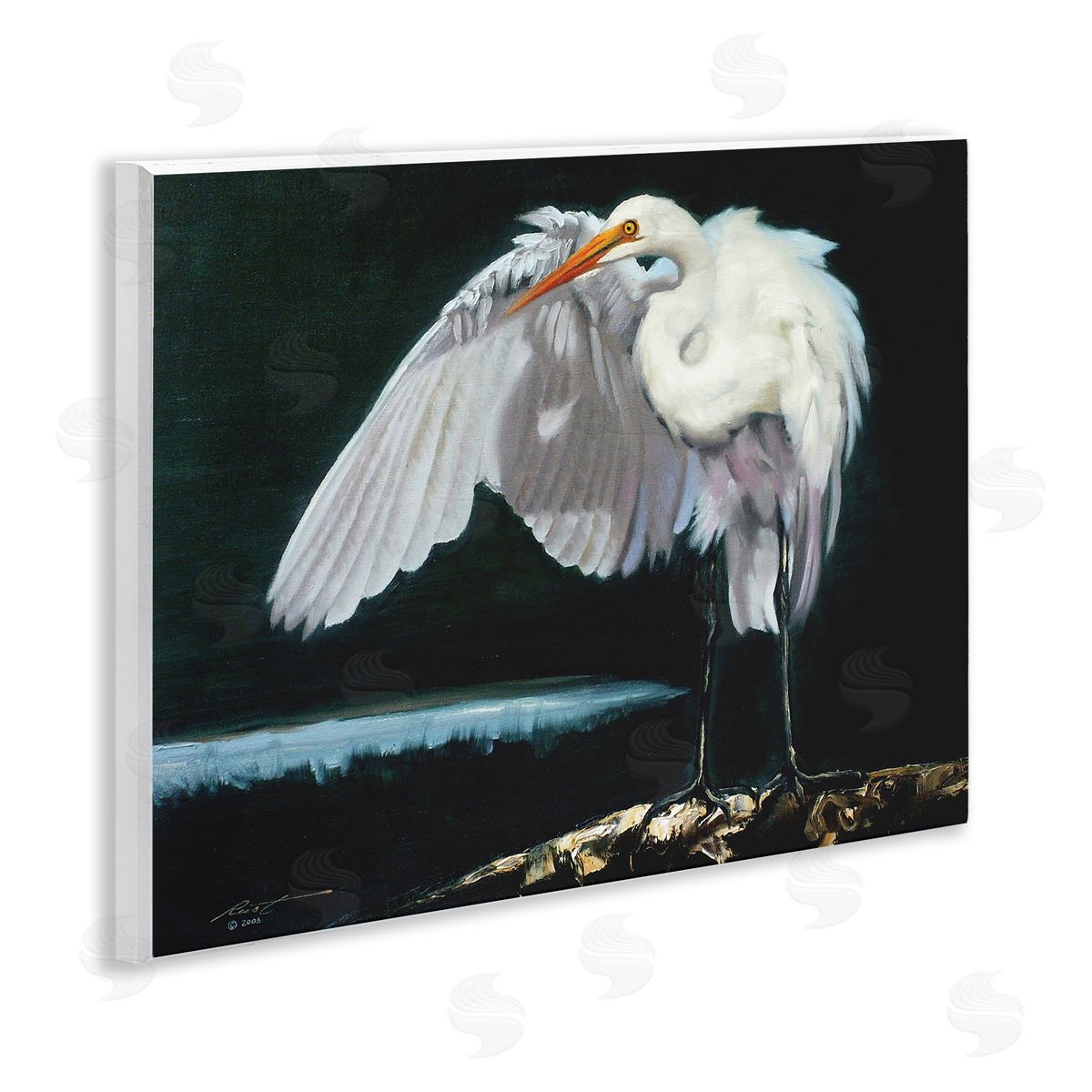 Stoic Heron Standing Wood Plaque Wall Art, Home Decor by D. Rust