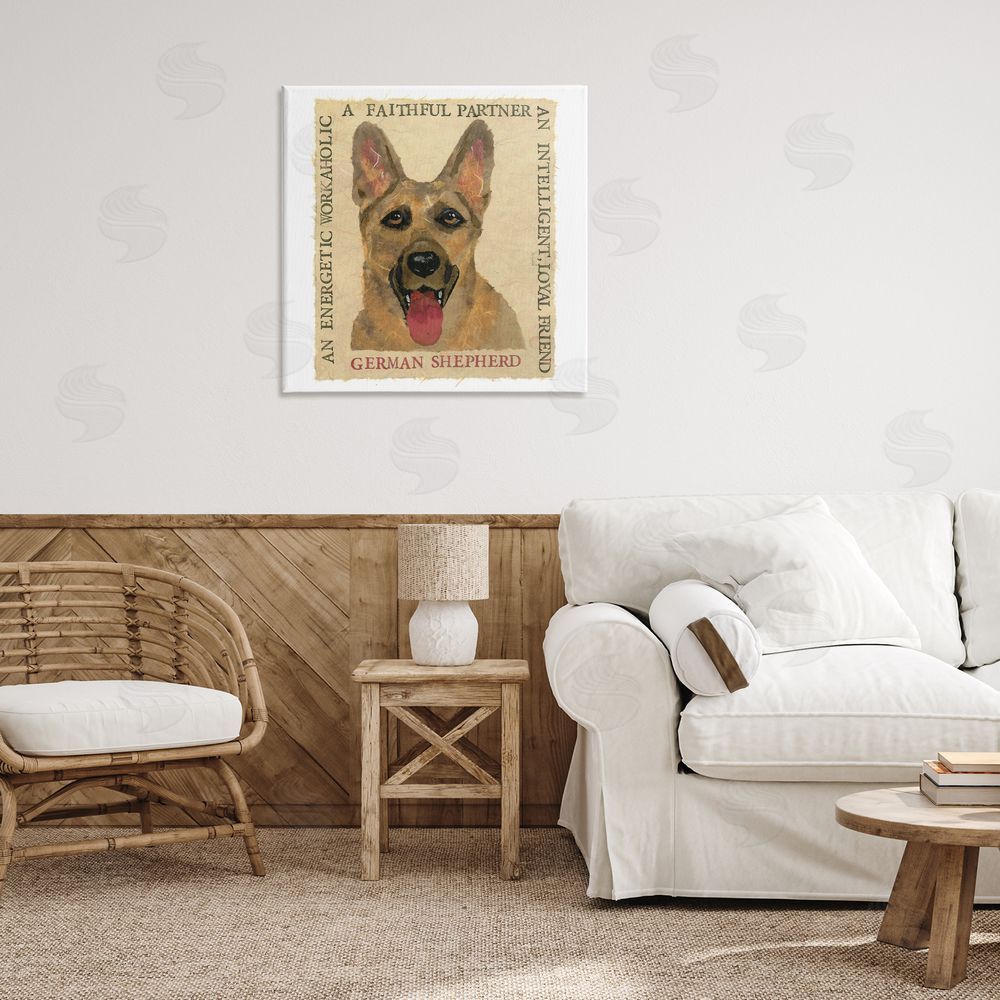 Nancy Overton Fun German Shepherd Phrases Canvas Wall Art Print in Room