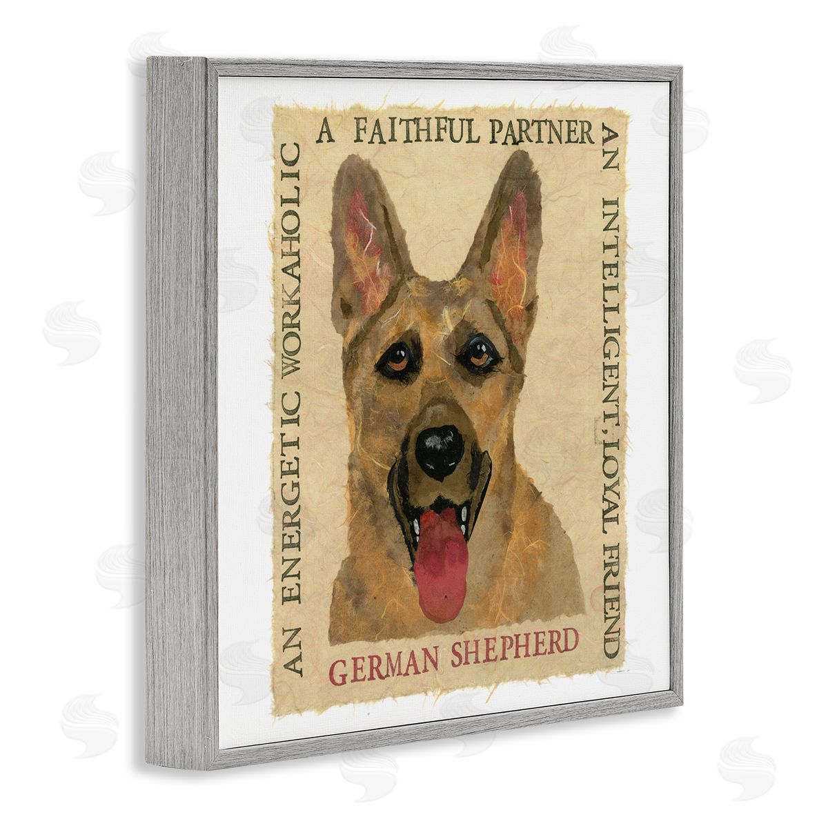 Nancy Overton Fun German Shepherd Phrases Gray Framed Giclee Wall Art Print