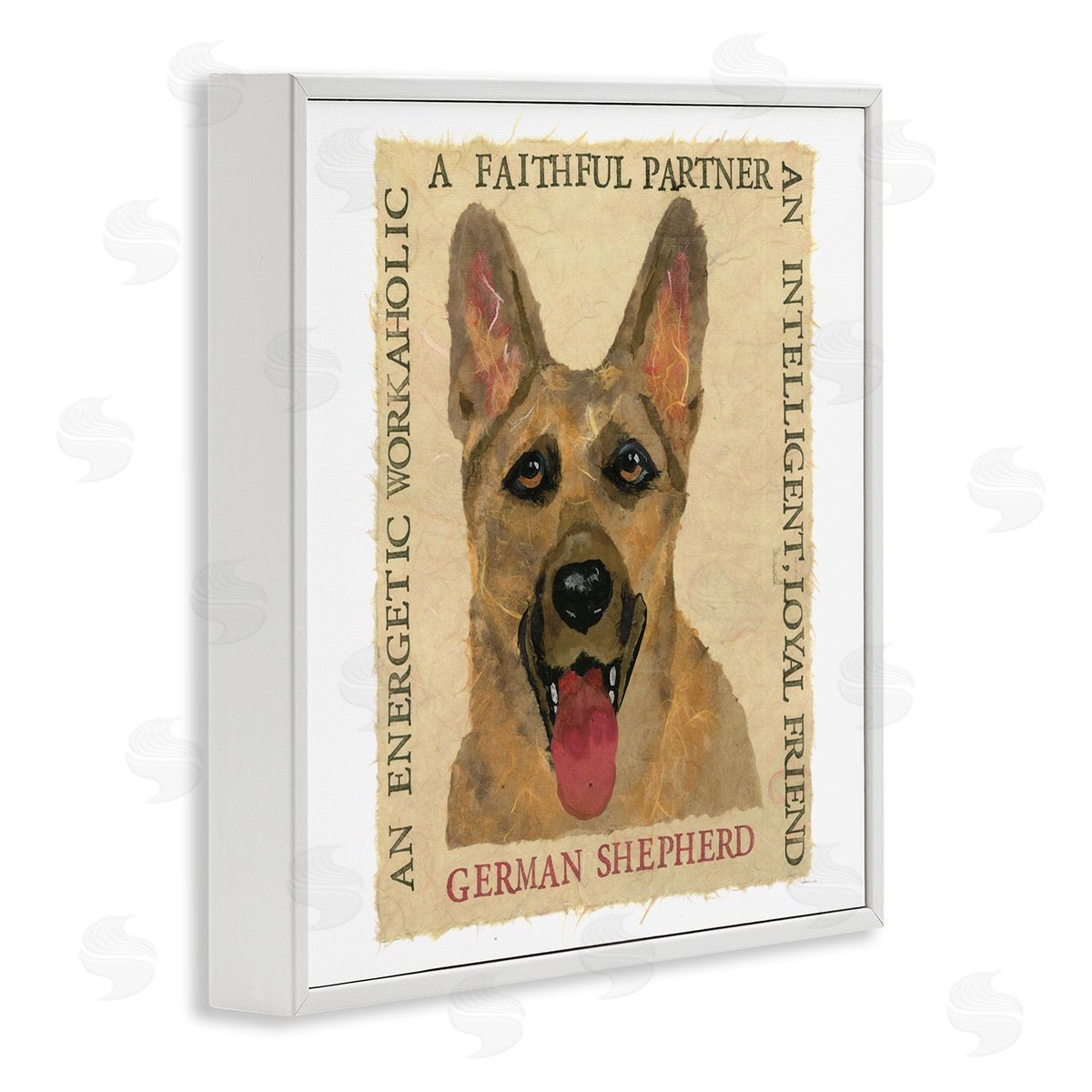 Nancy Overton Fun German Shepherd Phrases White Framed Giclee Wall Art Print